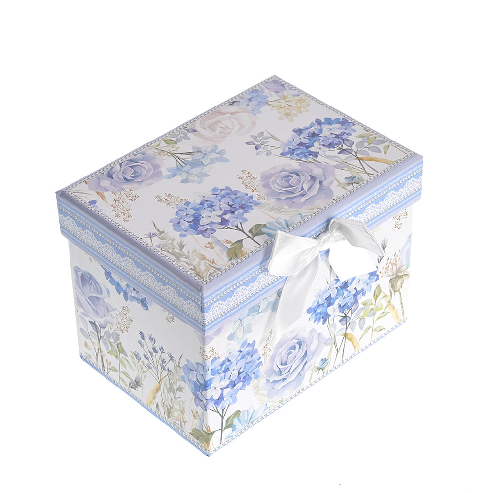 Cana ceramica 420 ml cu imprimeu flori albastre - 3 | YEO