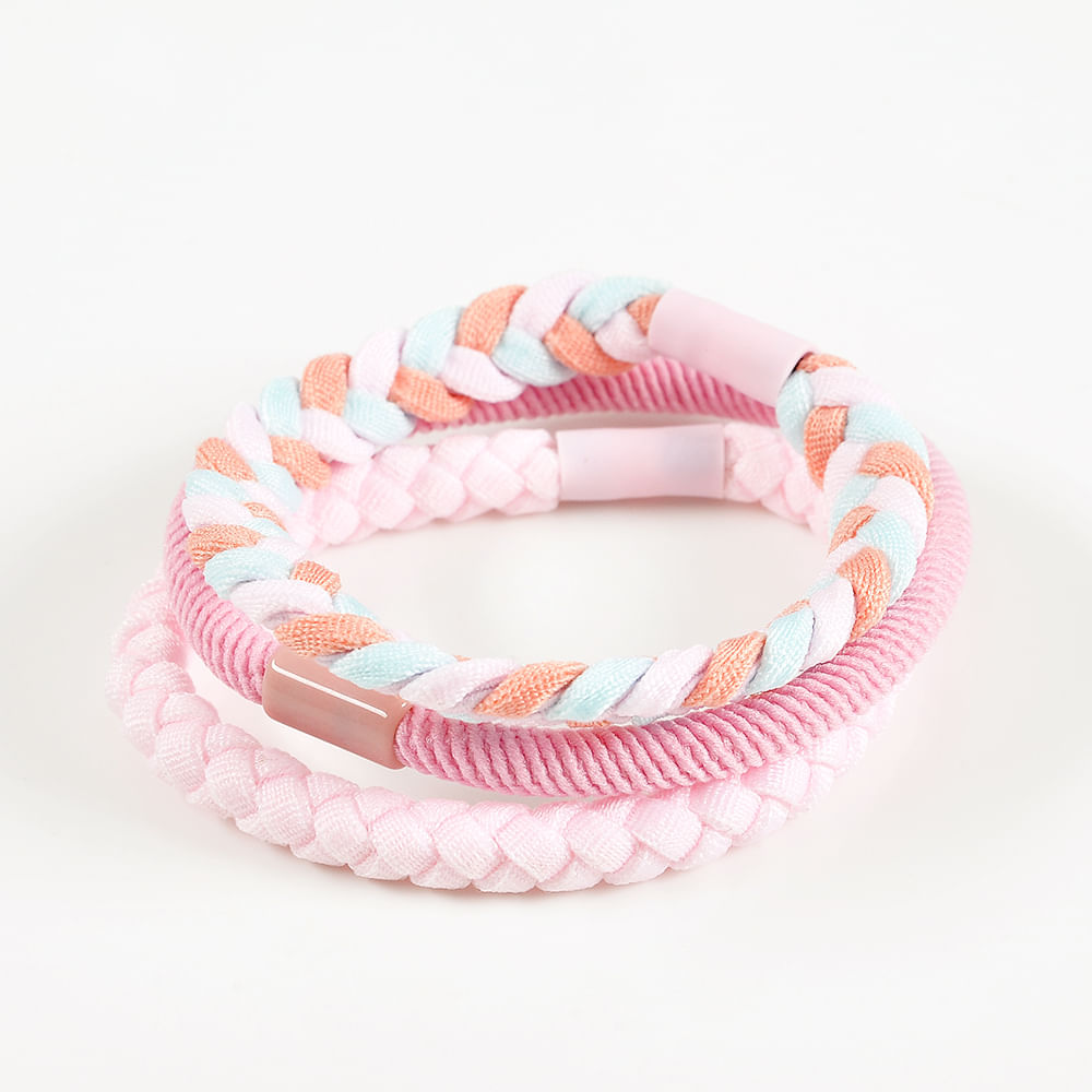 Set 3 elastice de par in nuante de roz
