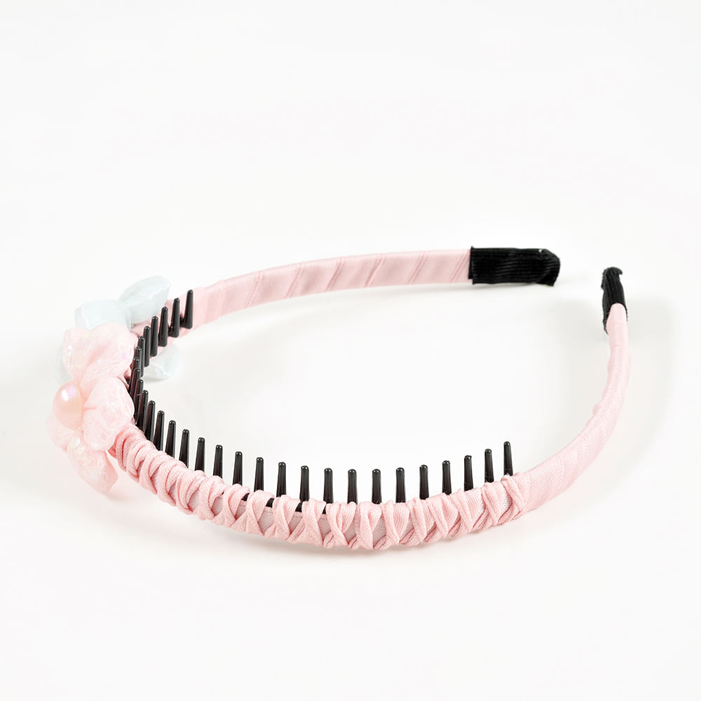 Bentita roz de par cu doua flori - 4 | YEO