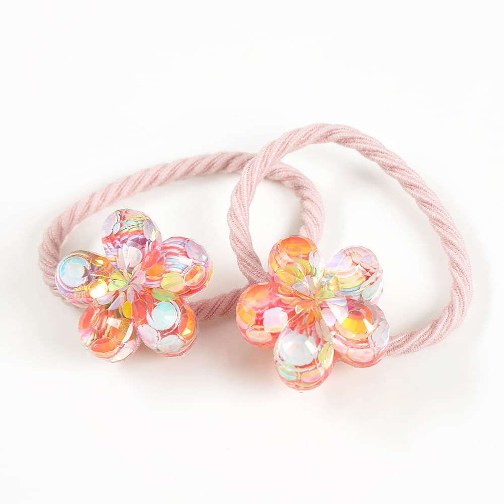 Set 2 elastice de par cu floare multicolora - 2 | YEO