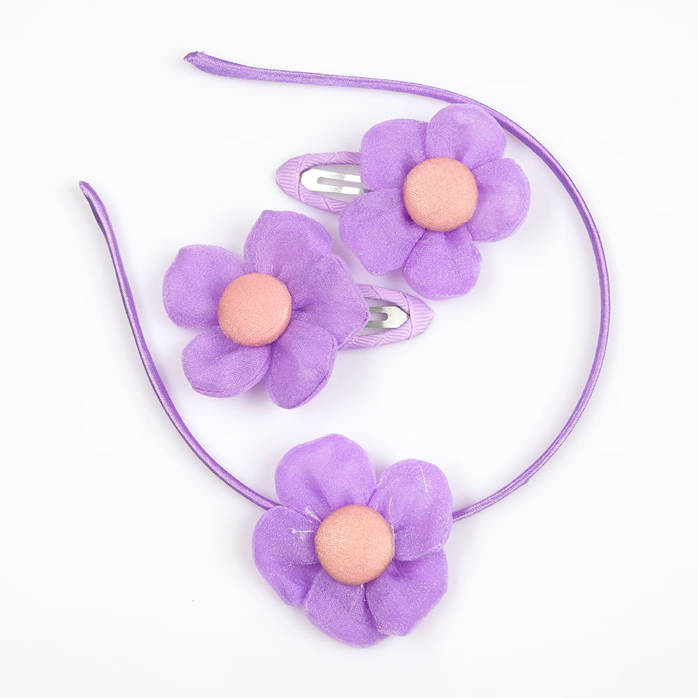 Set bentita si clame mov cu flori - 2 | YEO