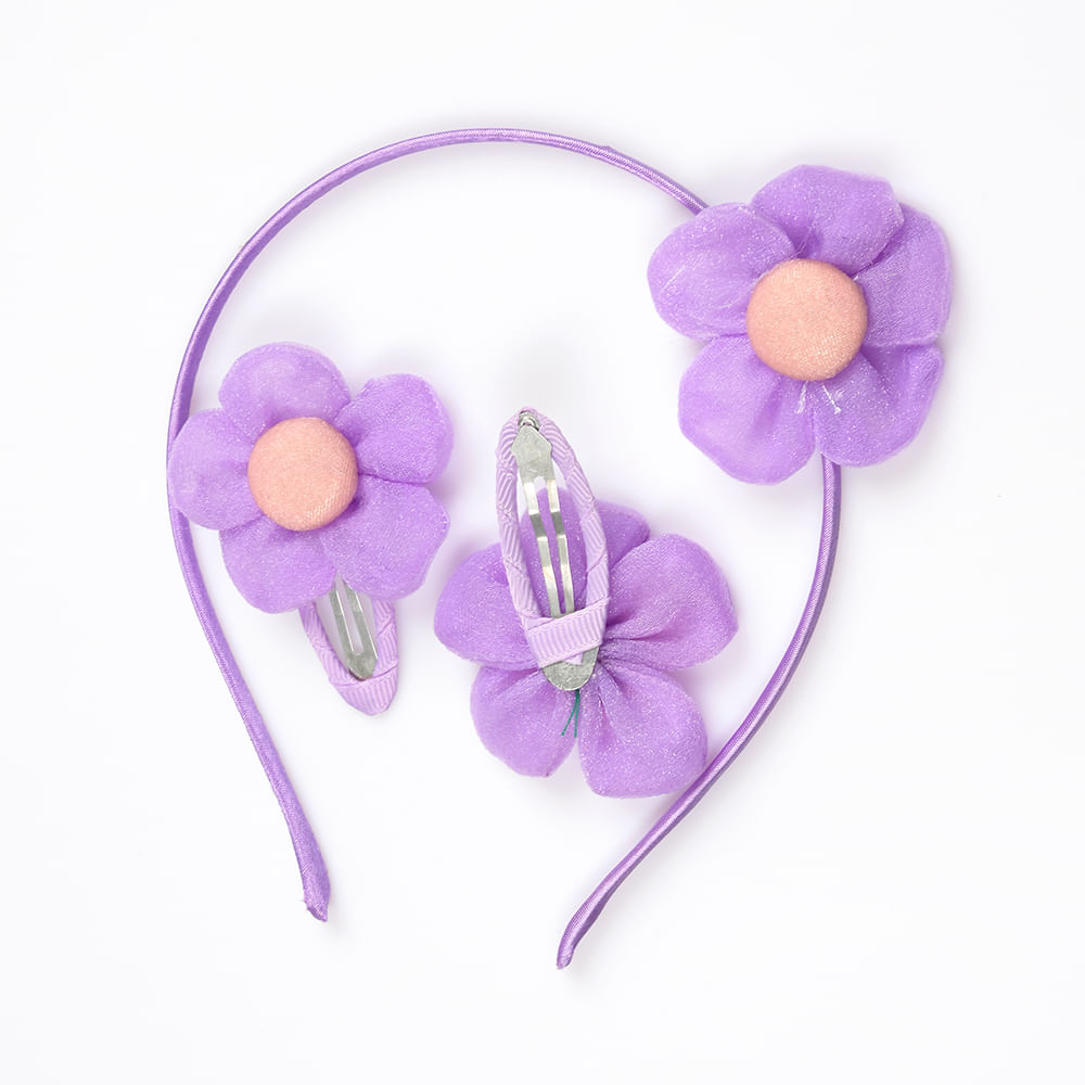 Set bentita si clame mov cu flori - 3 | YEO