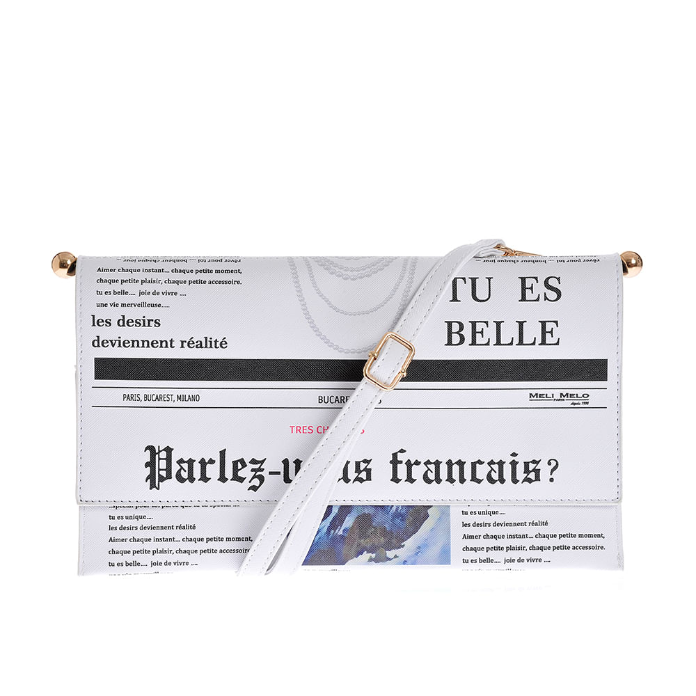 Geanta plic alba Tu es Belle
