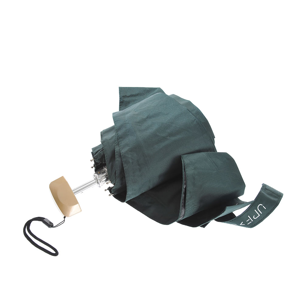 Umbrela verde cu maner auriu - 2 | YEO