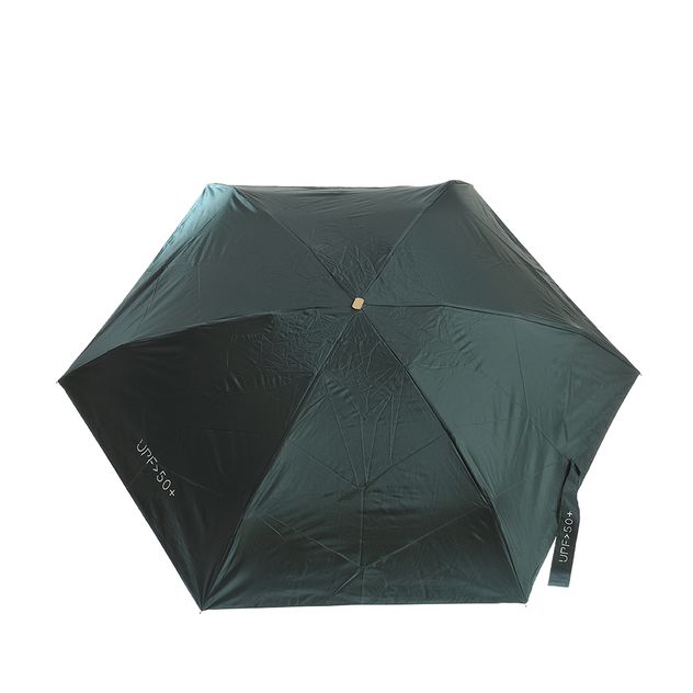 Umbrela verde cu maner auriu