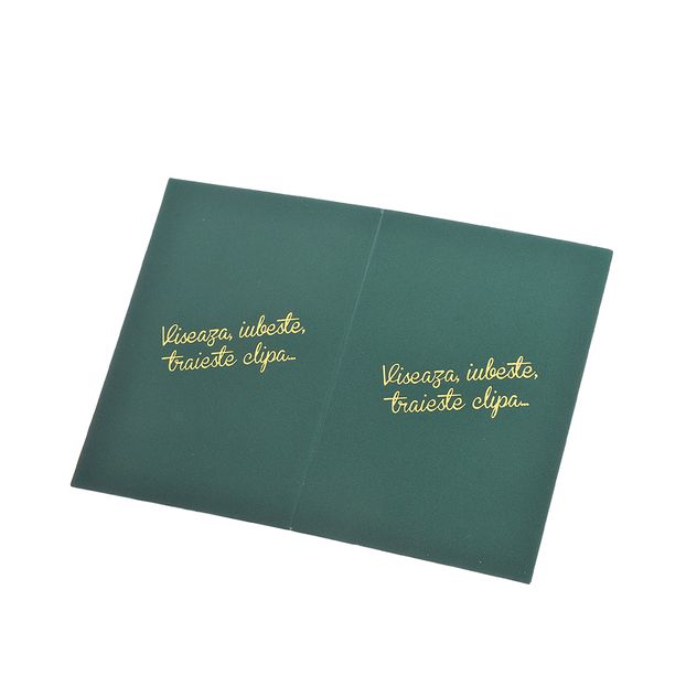 Felicitare verde cu mesaj