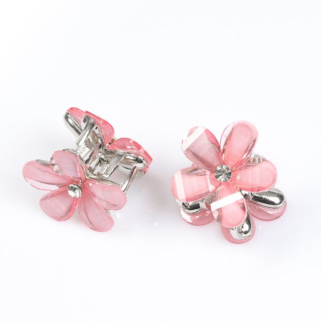 Set 2 clesti de par design floare roz