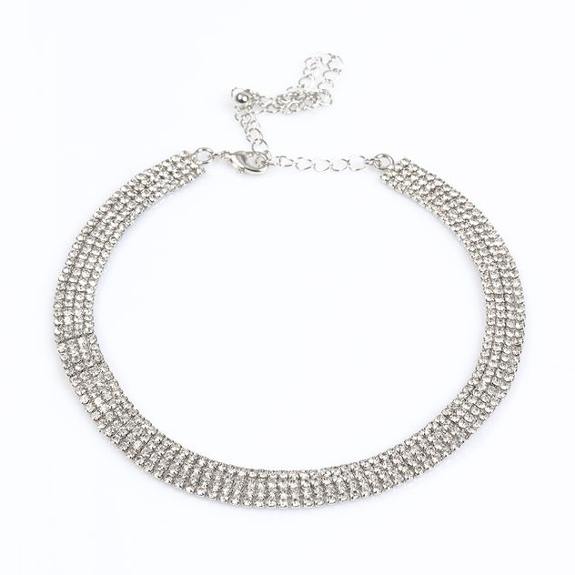 Choker elegant cu strasuri multiple