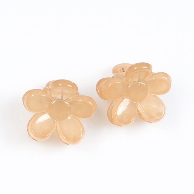 Set 2 clesti de par floare bej