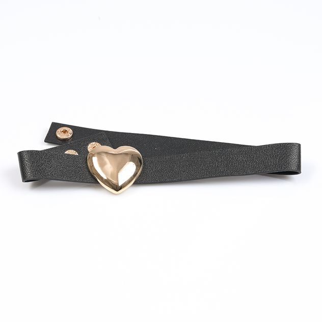 Choker negru cu inima aurie