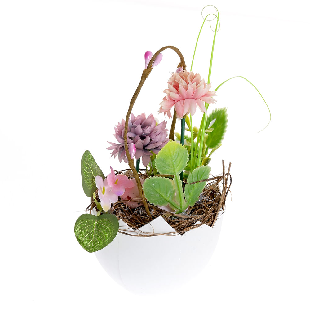 Decoratiune Paste ghiveci cu flori 17 cm - 3 | YEO