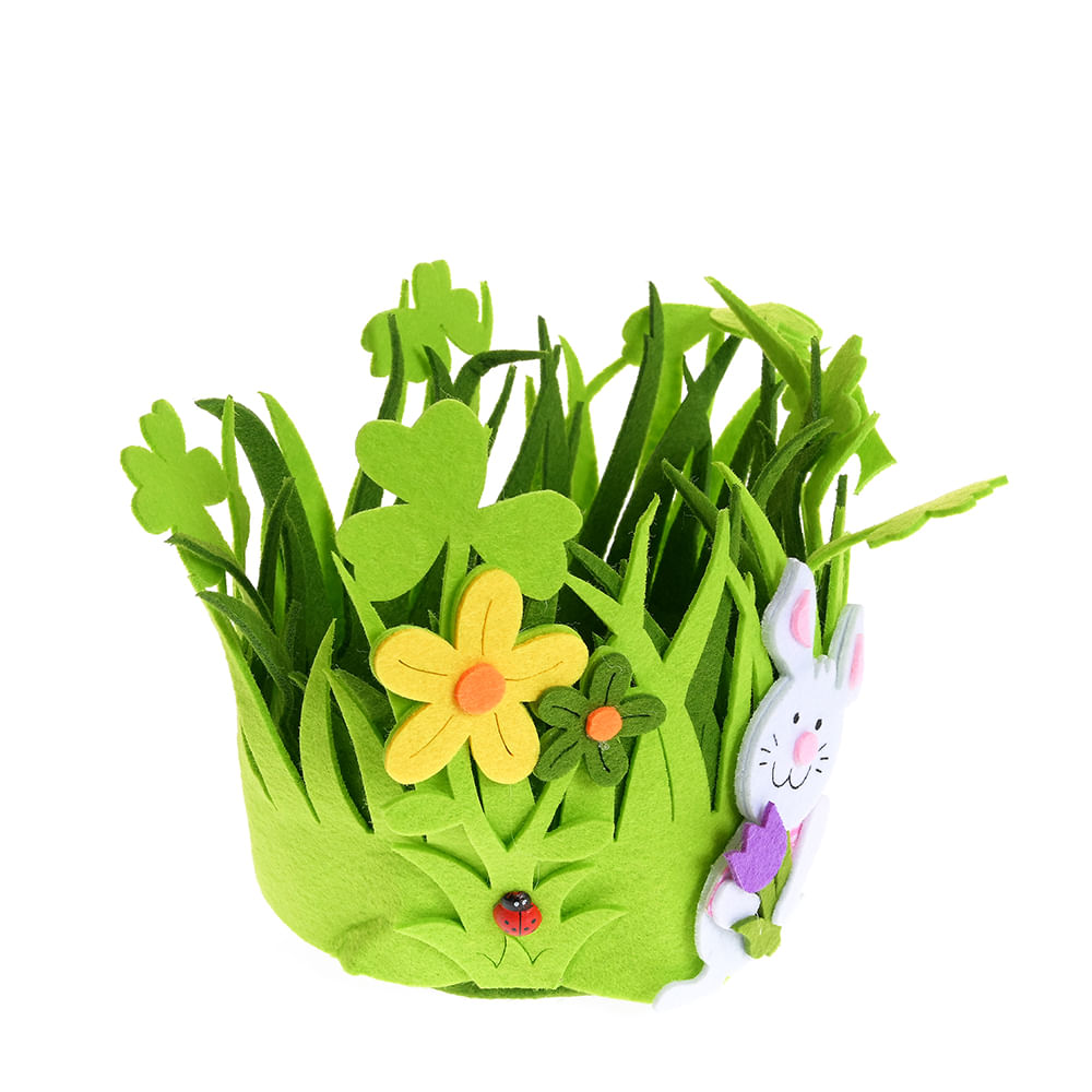 Cos verde cu iepurasi 16 cm - 1 | YEO