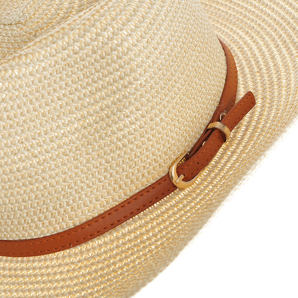 Palarie bej cu accesoriu tip curea - 2 | YEO