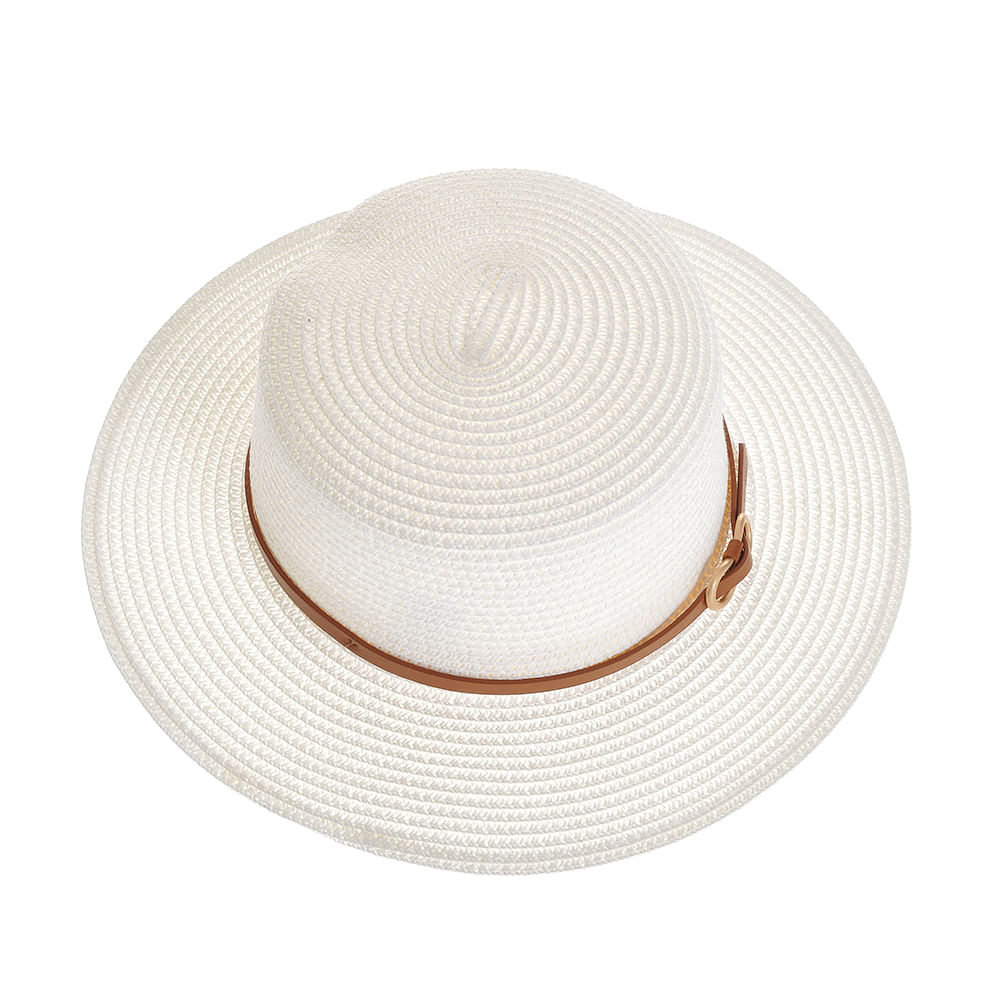 Palarie alba cu accesoriu tip curea - 2 | YEO