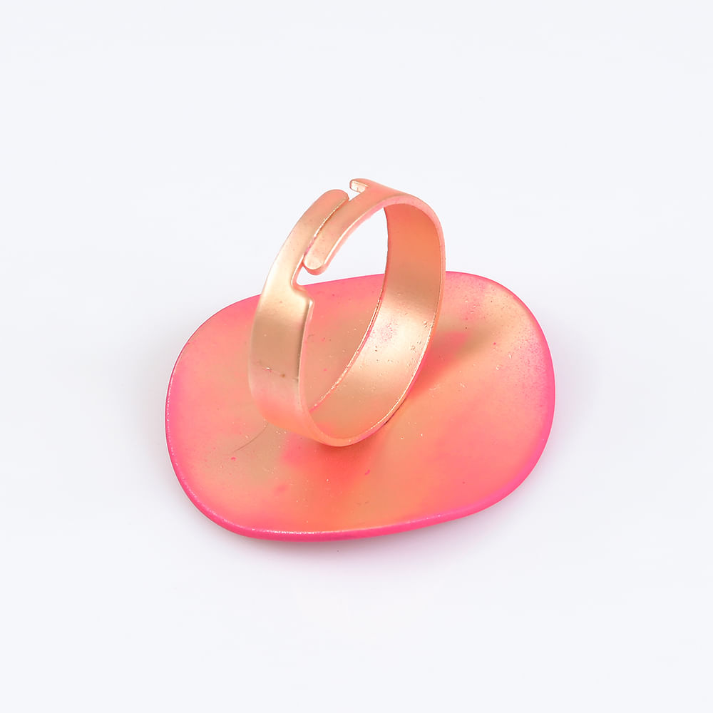 Inel cu disc metalic fucsia - 1 | YEO