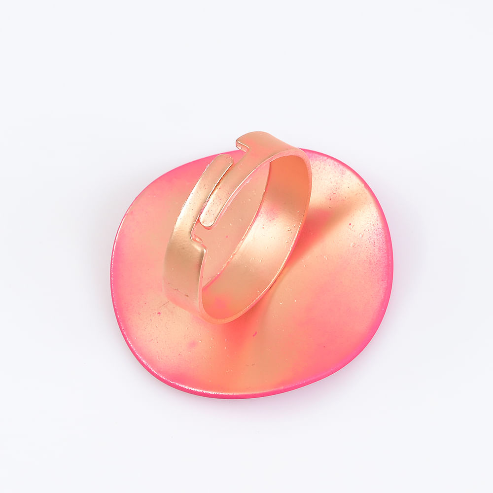 Inel cu disc metalic fucsia - 3 | YEO