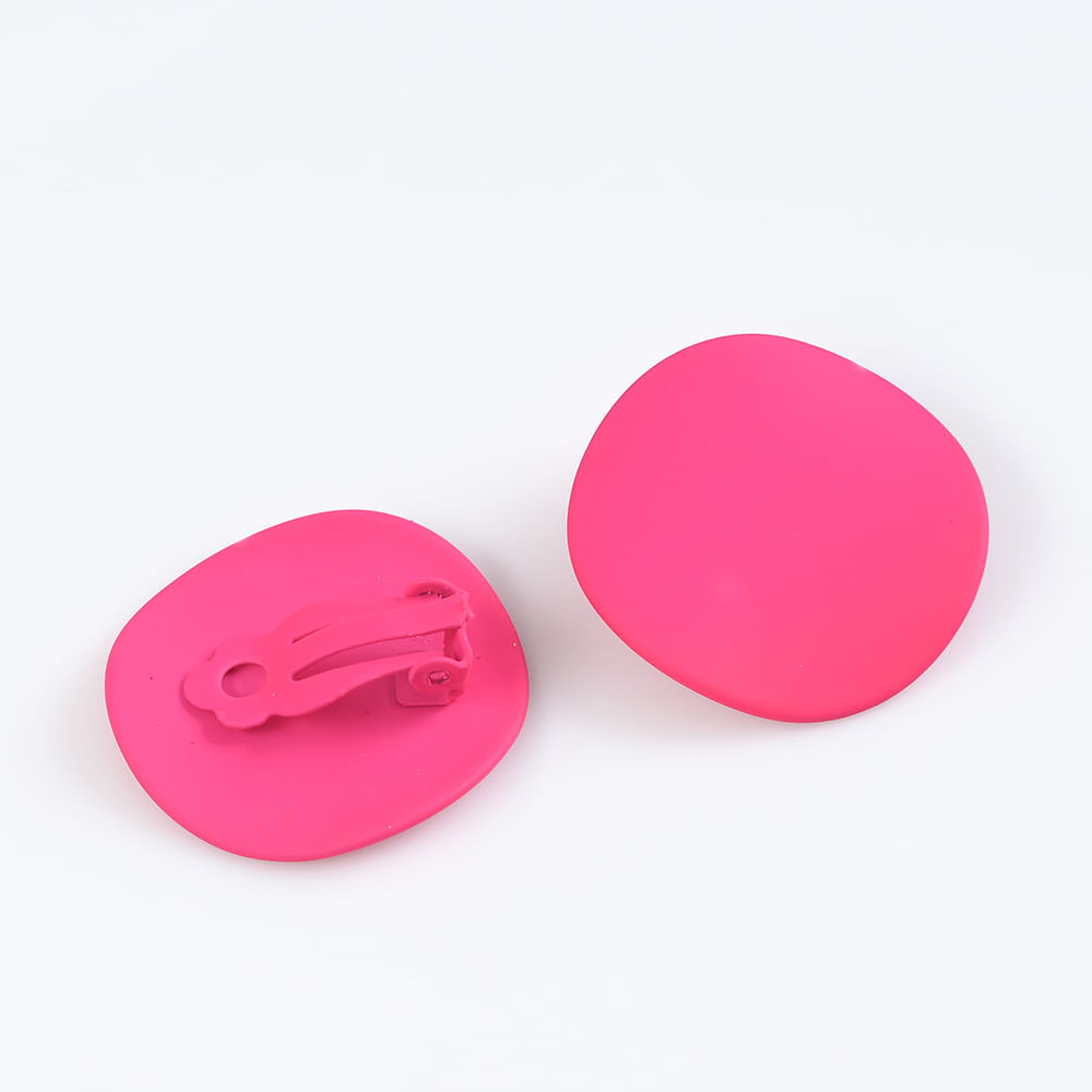 Cercei metalici fucsia cu clips - 1 | YEO