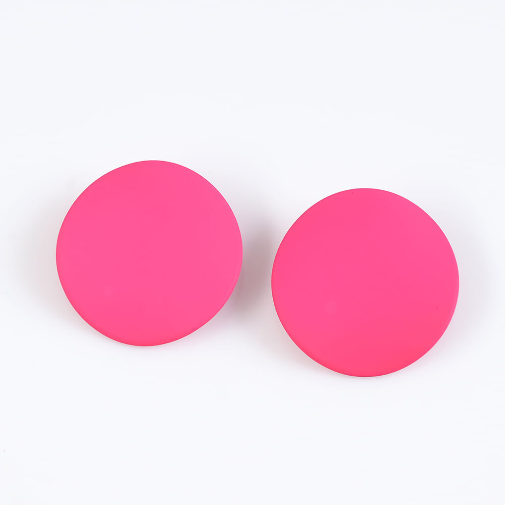 Cercei metalici fucsia cu clips - 2 | YEO