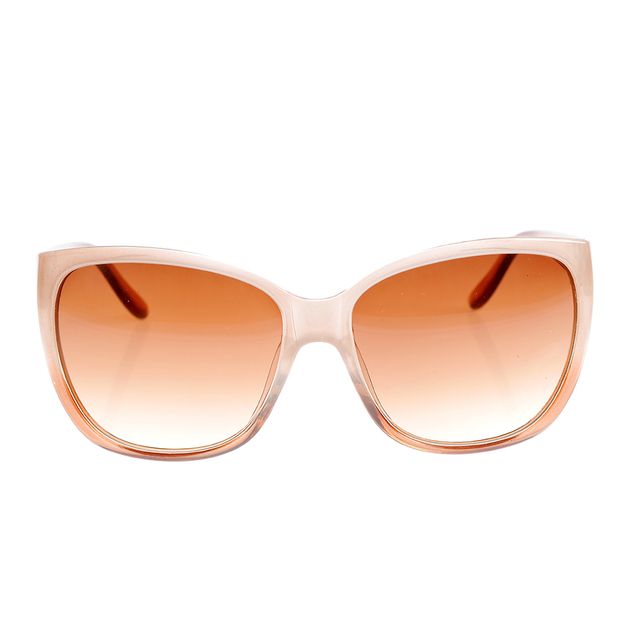 Ochelari de soare oversized cu rama bej si lentile maro gradient