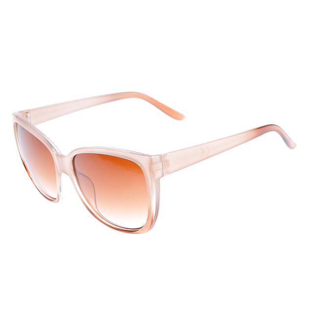 Ochelari de soare oversized cu rama bej si lentile maro gradient