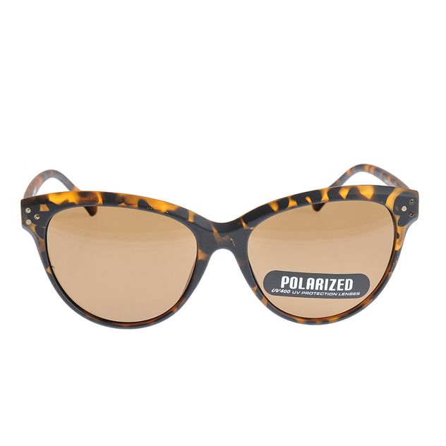 Ochelari de soare cat-eye animal print cu lentile maro polarizate