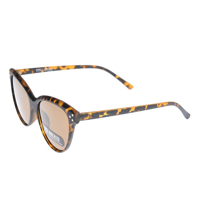 Ochelari de soare cat-eye animal print cu lentile maro polarizate