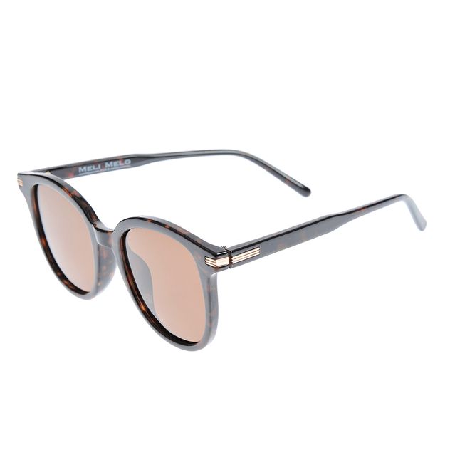 Ochelari de soare polarizati cu rama rotunda animal print si lentile maro