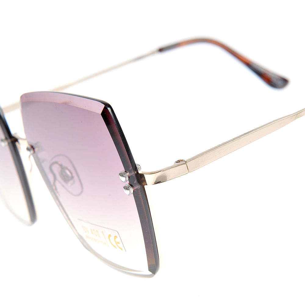 Ochelari de soare patrati cu lentile roz degrade si protectie UV400 - 2 | YEO