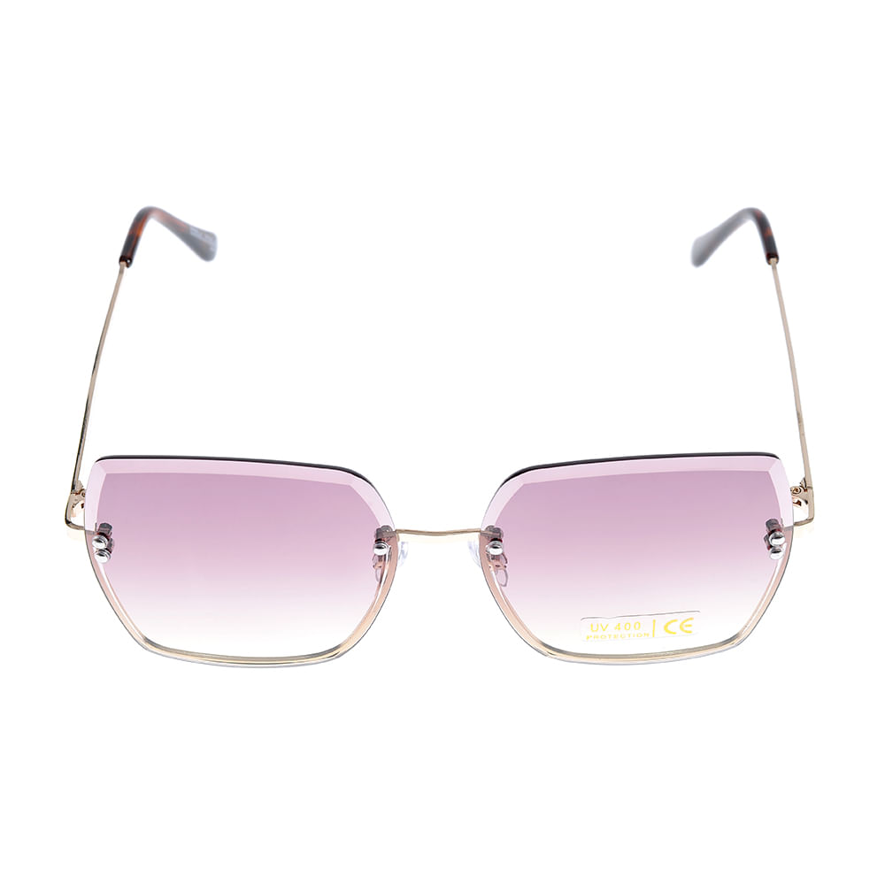 Ochelari de soare patrati cu lentile roz degrade si protectie UV400 - 4 | YEO