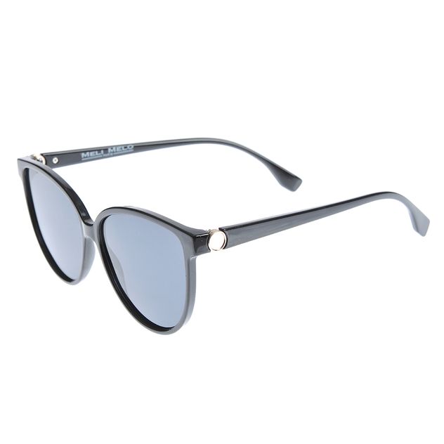 Ochelari de soare polarizati cu rama cat-eye si contur subtire negru
