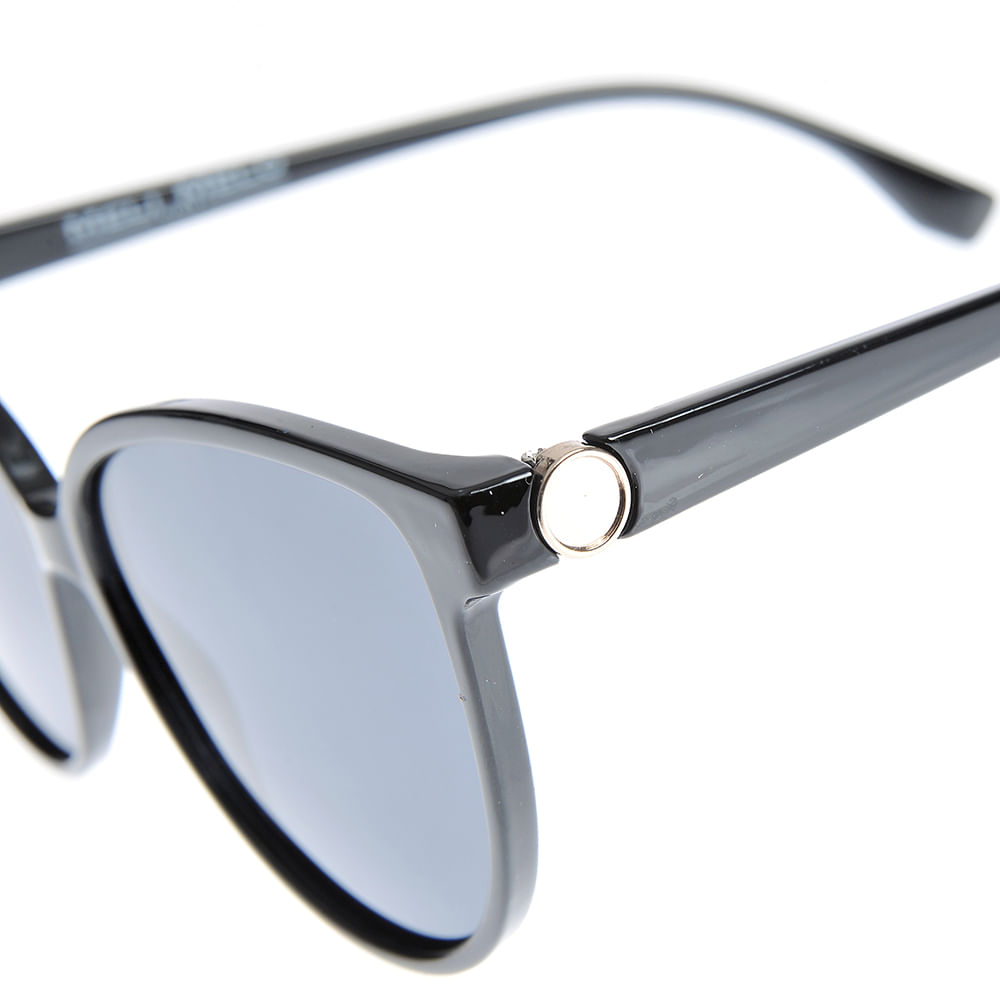Ochelari de soare polarizati cu rama cat-eye si contur subtire negru - 2 | YEO