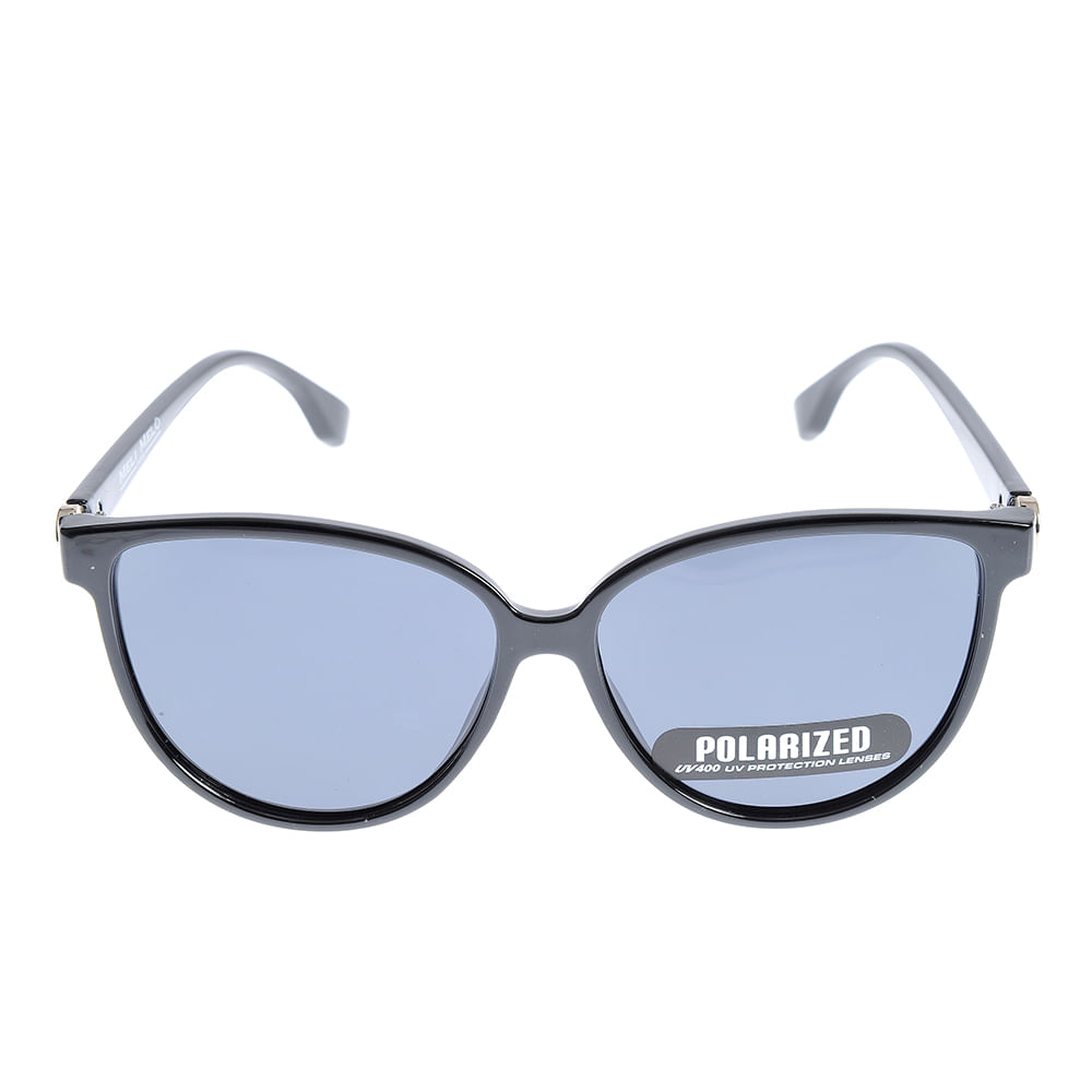 Ochelari de soare polarizati cu rama cat-eye si contur subtire negru - 3 | YEO