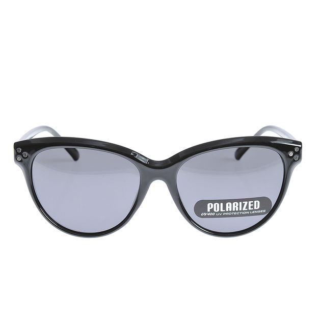 Ochelari de soare polarizati cu rama cat-eye si accente metalice