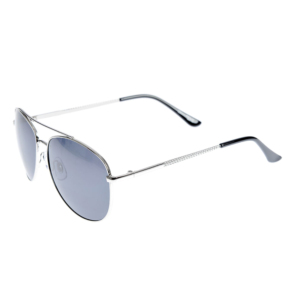 Ochelari de soare aviator polarizati cu rama metalica argintie - 1 | YEO