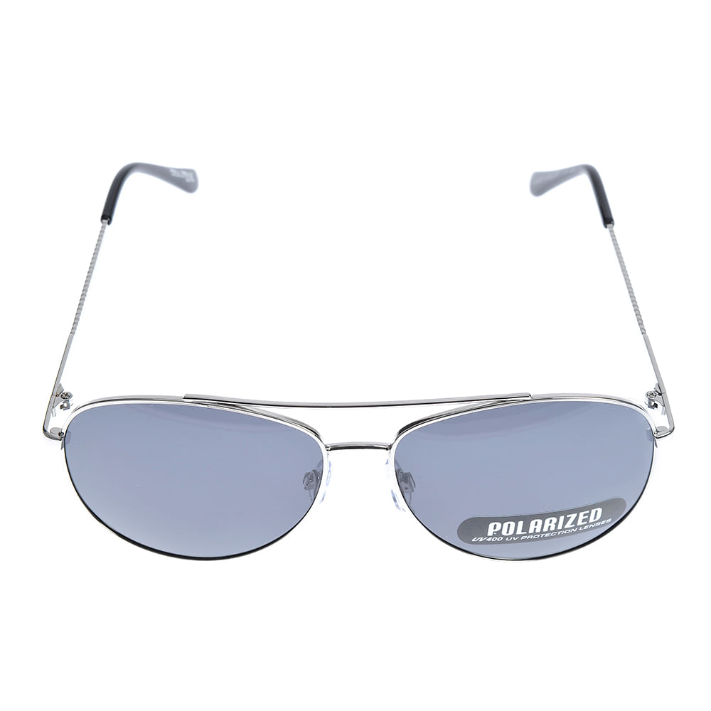 Ochelari de soare aviator polarizati cu rama metalica argintie - 3 | YEO