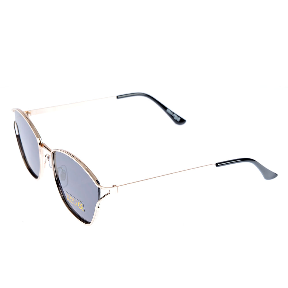 Ochelari de soare cu rama metalica aurie si lentile fumurii UV400 - 1 | YEO