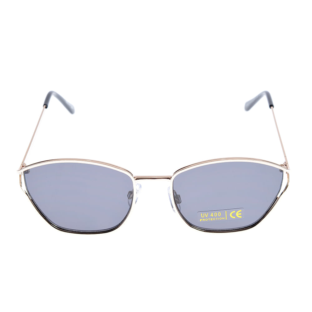 Ochelari de soare cu rama metalica aurie si lentile fumurii UV400 - 3 | YEO