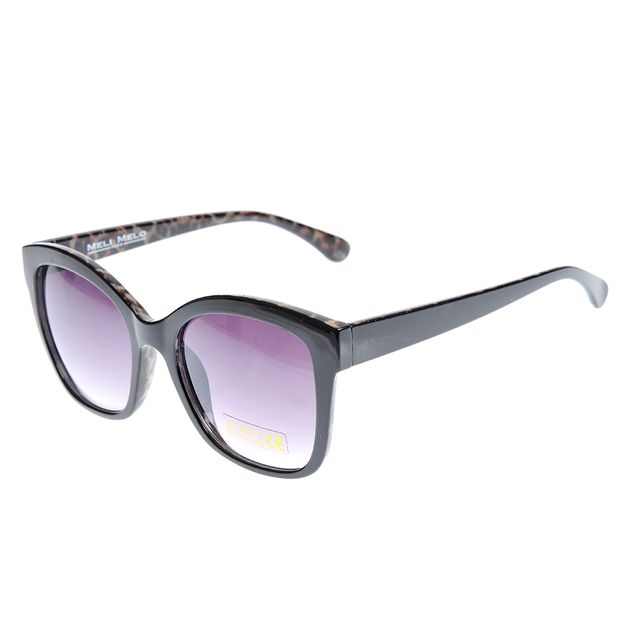 Ochelari de soare cu rama oversize neagra si lentile mov degrade