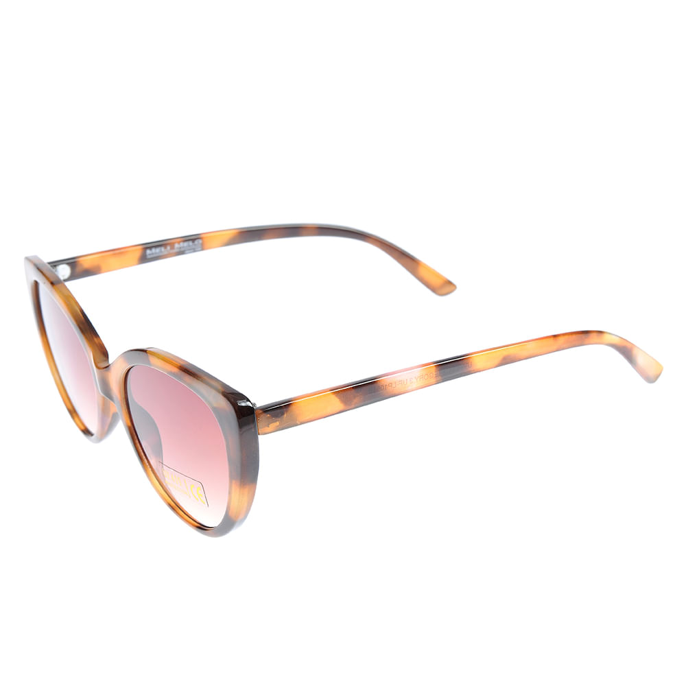 Ochelari de soare rotunzi cu rama tortoise si lentile roz degrade - 1 | YEO