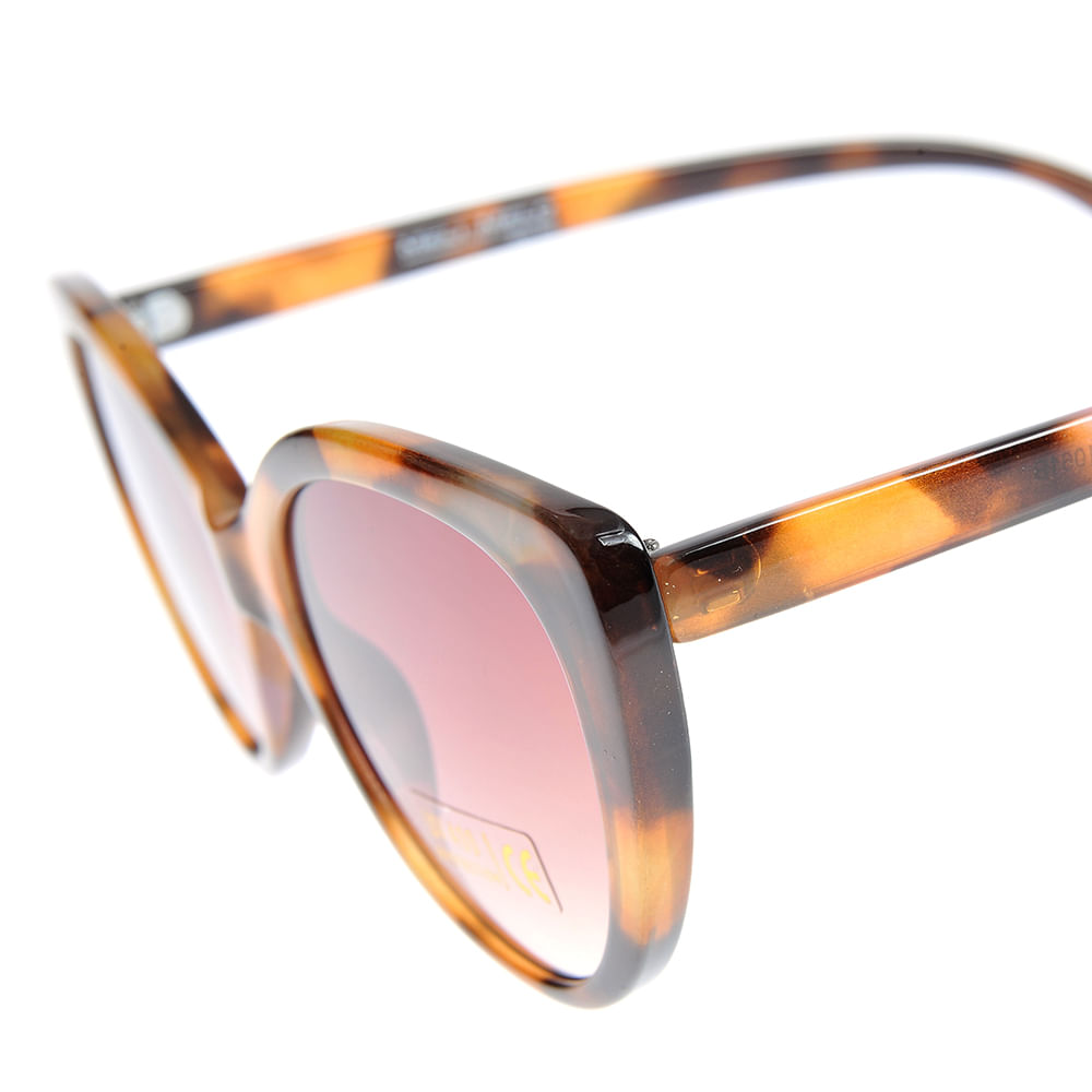 Ochelari de soare rotunzi cu rama tortoise si lentile roz degrade - 2 | YEO