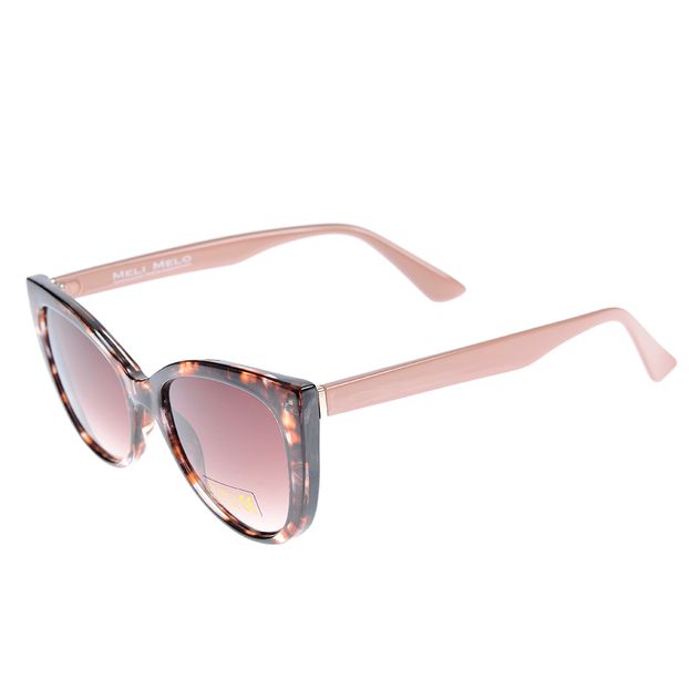 Ochelari de soare cat-eye cu imprimeu tortoise si lentile degrade roz