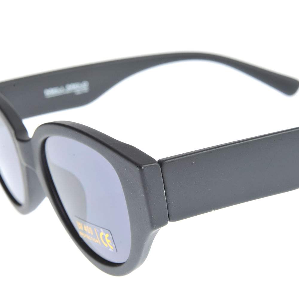 Ochelari de soare cu rama ovala neagra mata si lentile bleu UV400 - 2 | YEO