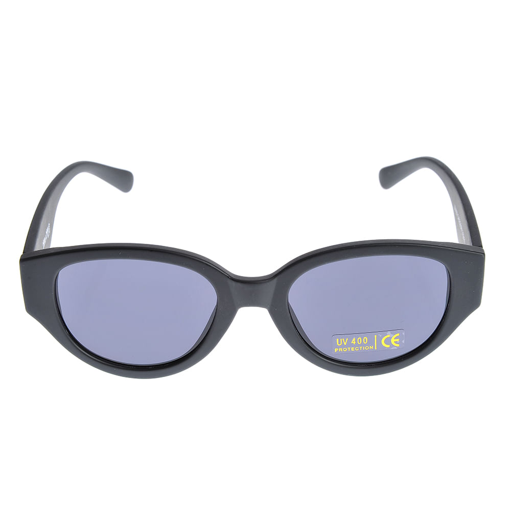 Ochelari de soare cu rama ovala neagra mata si lentile bleu UV400 - 3 | YEO