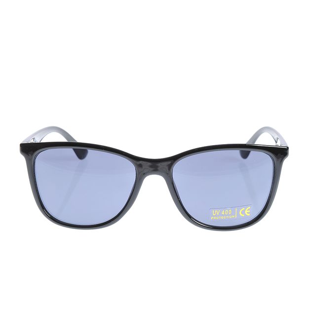 Ochelari de soare cu rama slim neagra si lentile bleu UV400