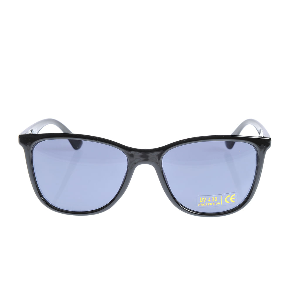 Ochelari de soare cu rama slim neagra si lentile bleu UV400