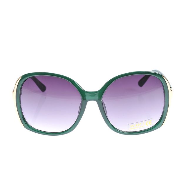 Ochelari de soare cu rama oversize verde si lentile degrade mov