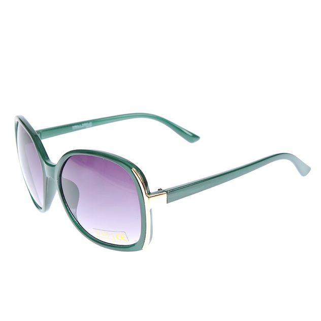 Ochelari de soare cu rama oversize verde si lentile degrade mov
