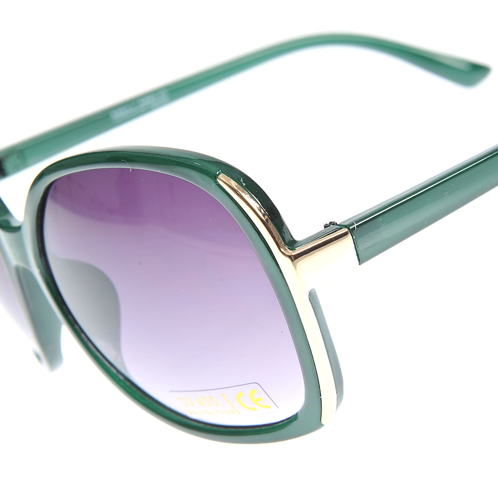 Ochelari de soare cu rama oversize verde si lentile degrade mov - 2 | YEO
