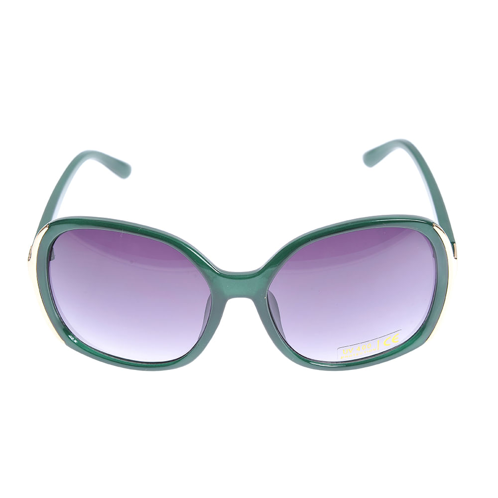 Ochelari de soare cu rama oversize verde si lentile degrade mov - 3 | YEO