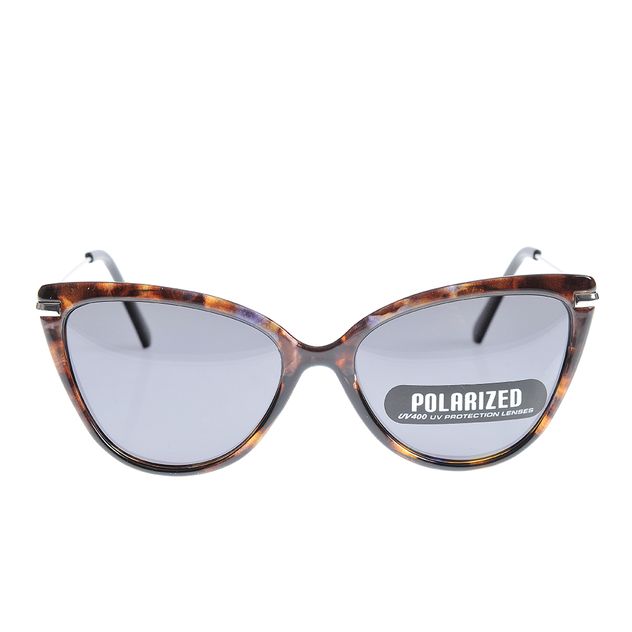 Ochelari de soare cat-eye cu rame animal print si lentile gri polarizate